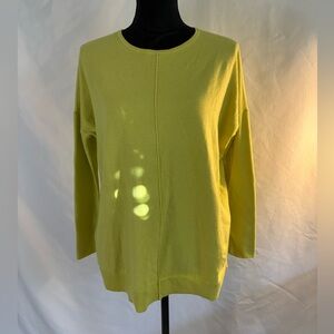 Chico's lemon/lime color cashmere blend Crew neck flowy pull over sweater size 0